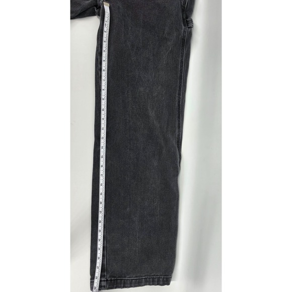 J Galt Jeans Womens Small Black Carpenter Denim Adjustable Waist Faded Y2k 90s - Picture 7 of 16